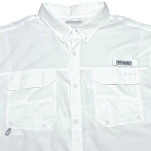 Columbia PFG Shirt Mens XL Omni-Shade Fishing Long Sleeve White Outdoor Travel